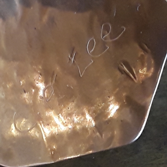 Textured Copper Earrings - Picture 3 of 4